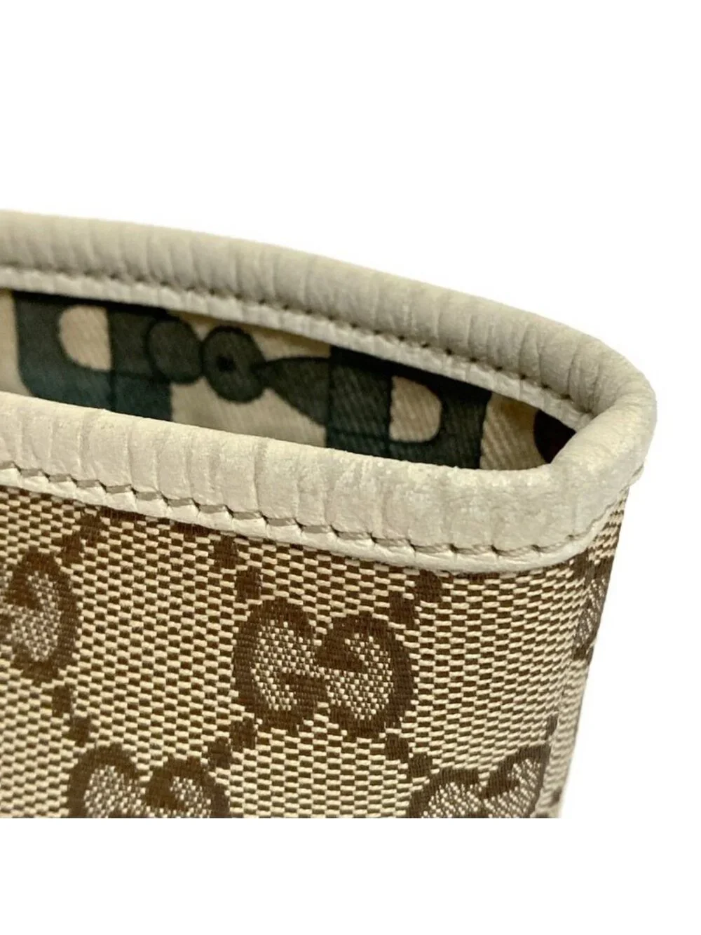 Gucci Tote GG Pattern Sherry Beige Ivory Multi Leather - Picture 13 of 15